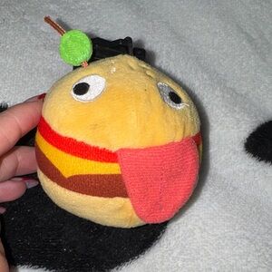 Playful Burger Plush Keychain
